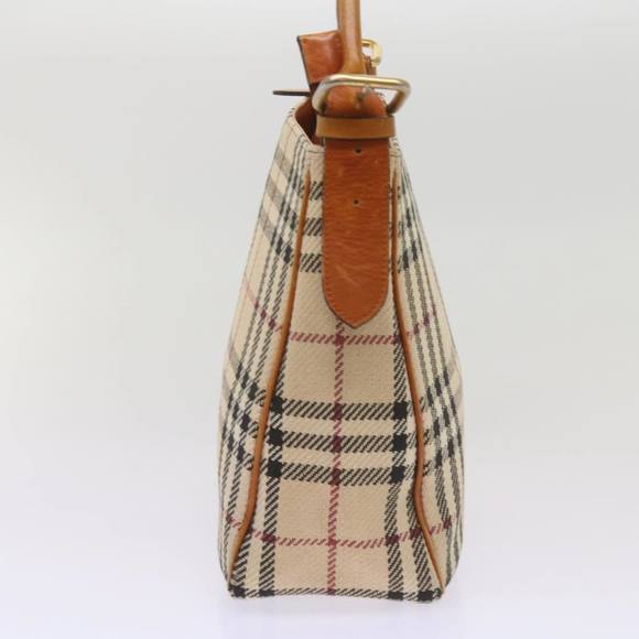 BURBERRY Nova Check Shoulder Bag Canvas Beige Auth 66603 - Picture 3 of 16